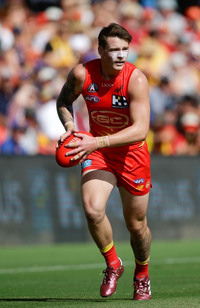 Bailey Humphrey was sensational coming on for the Suns as the sub. Picture: Russell Freeman/AFL Photos via Getty Images.