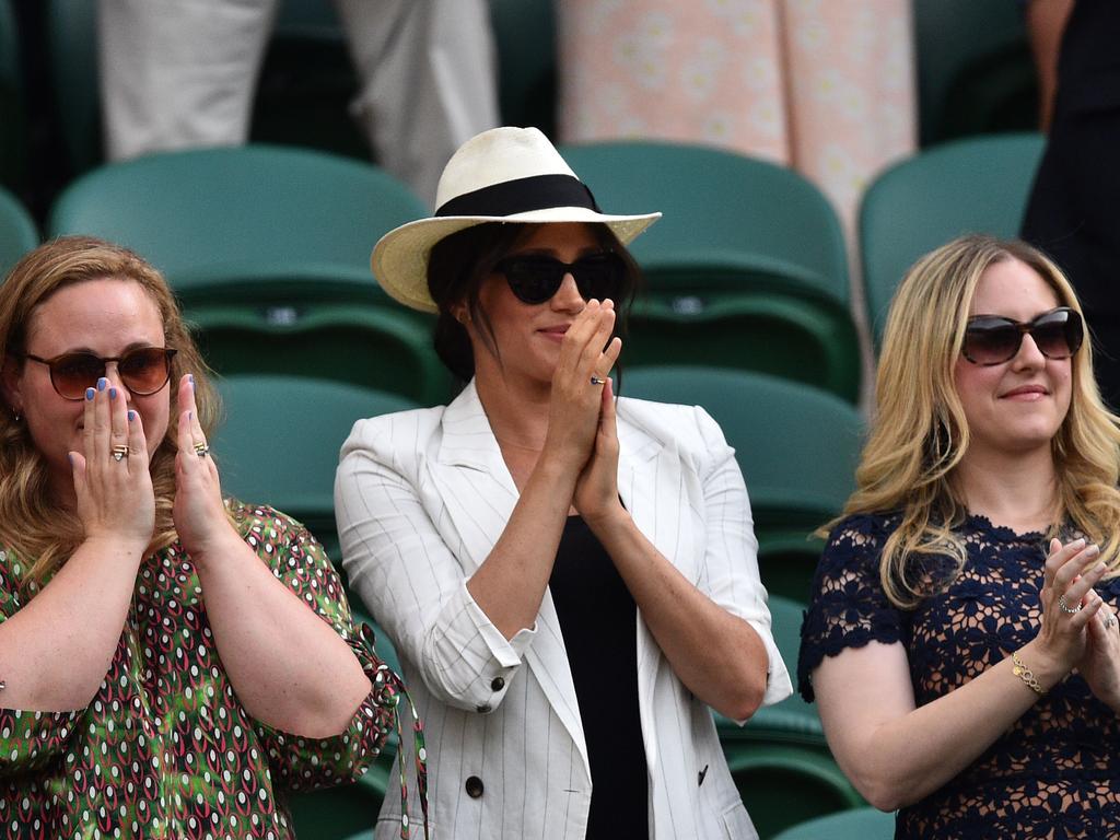 Meghan reportedly attended the tennis with old university friends. Picture: AFP