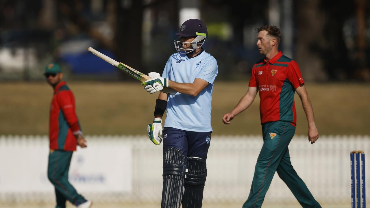 Hughes was unbothered by the weird start to his innings. (Photo by Daniel Pockett/Getty Images)