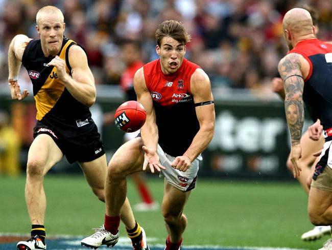 Jack Viney’s Melbourne will take on Richmond on Anzac Eve 2015. Picture: Wayne Ludbey