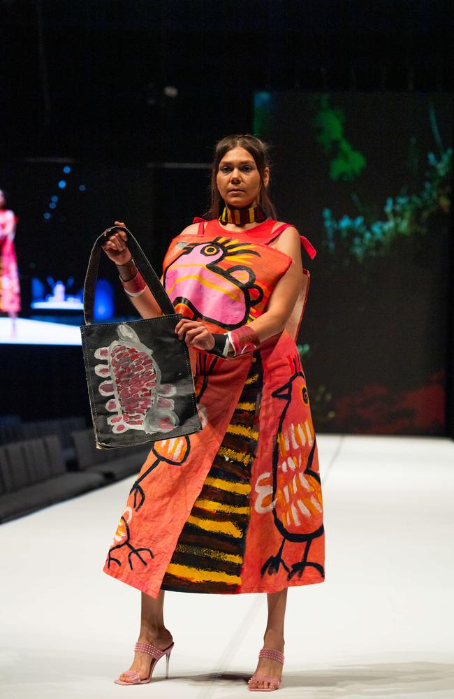 2024 Country to Couture at the Darwin Convention Centre showcases hand-designed First Nations fashion. Picture: Pema Tamang Pakhrin