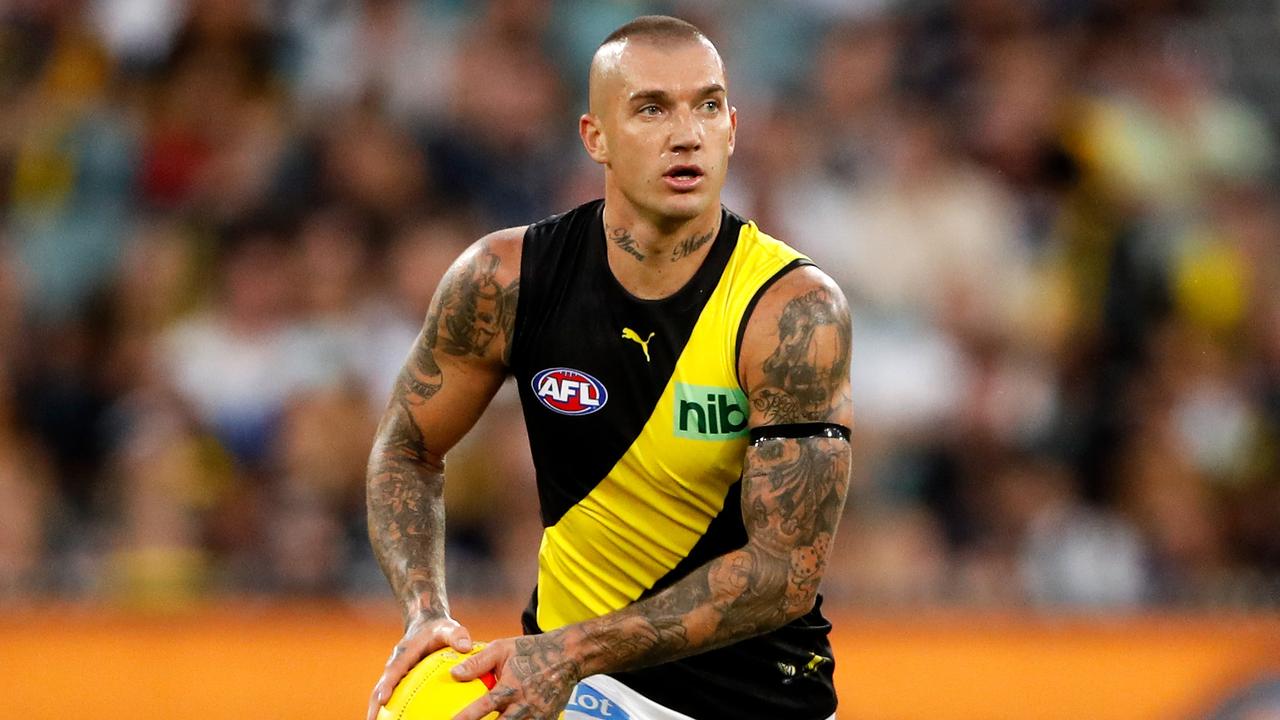 Dustin Martin of the Tigers. Photo by Dylan Burns/AFL Photos via Getty Images