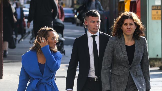 Boxer Harry Garside is seen with his lawyers Rebekah Giles (left) and Sue Chrysanthou (right). Picture : NCA Newswire / Gaye Gerard