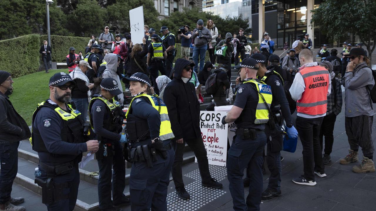 ‘Stop cop city’: Anti-police protesters descend on CBD