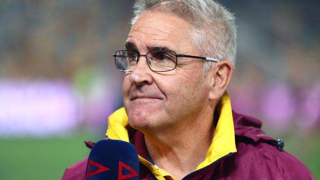 Chris Fagan could raise a smile after the game as the Lions consolidated their place in the top four. Picture: Chris Hyde/AFL Photos/Getty Images