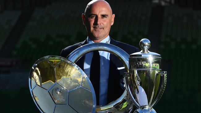 Kevin Muscat coached Melbourne Victory to titles in 2015 and 2017 as well as securing the FFS Cup. Picture: AAP