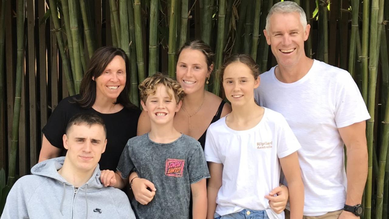 Emma with her family. BACK: Emma, Tessa, and husband Nick. FRONT: Will, Gus, and Meg.