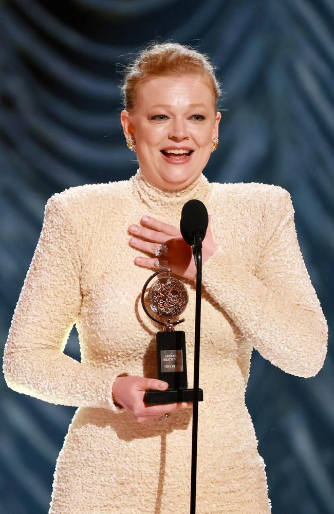 Aussie actress Sarah Snook plays all 26 roles in the one-woman adaptation. Picture: Getty Images
