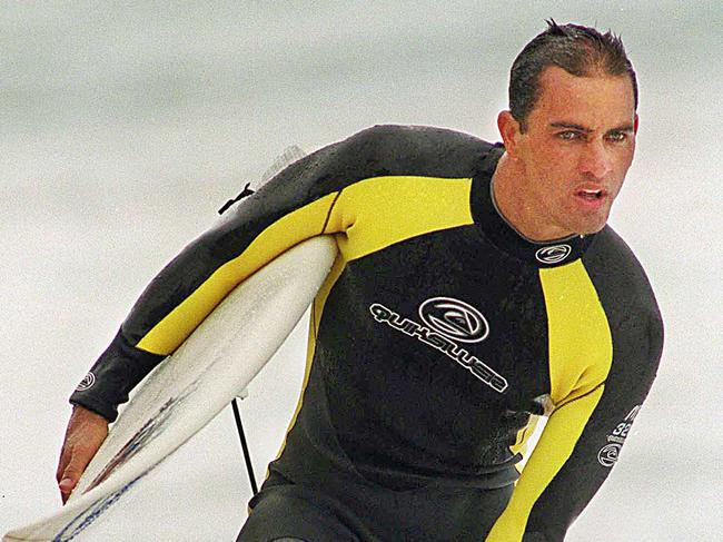 You never know who you might sit next to on your next flight. Kelly Slater competing in Torquay in 2001.