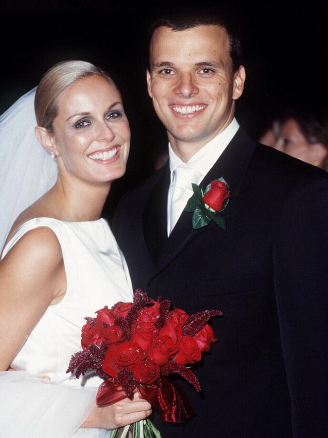 Scott Miller with first wife Charlotte Dawson at their wedding in 1999.