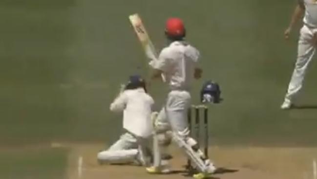 Sam Harper was struck in the head with a bat at a Sheffield Shield match.