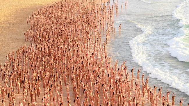 Saluting the sun in Bondi, 2022. Picture: NCA NewsWire / Jeremy Piper