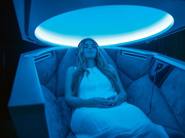 EMBARGO FOR WISH  02 FEB 2024. FEE MAY APPLY. A technology-activated Somadome meditation pod at Re Place London. Photo: Supplied