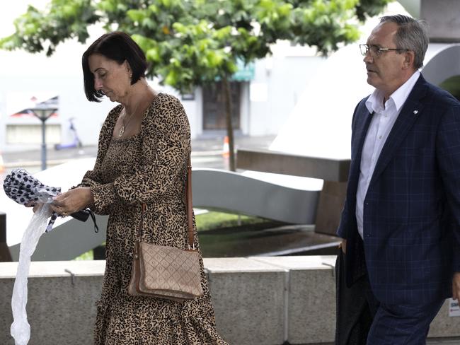 The parents of Hannah Clarke, Sue and Lloyd Clarke leave Brisbane Magistrates Court on Monday. NewsWire / Sarah Marshall