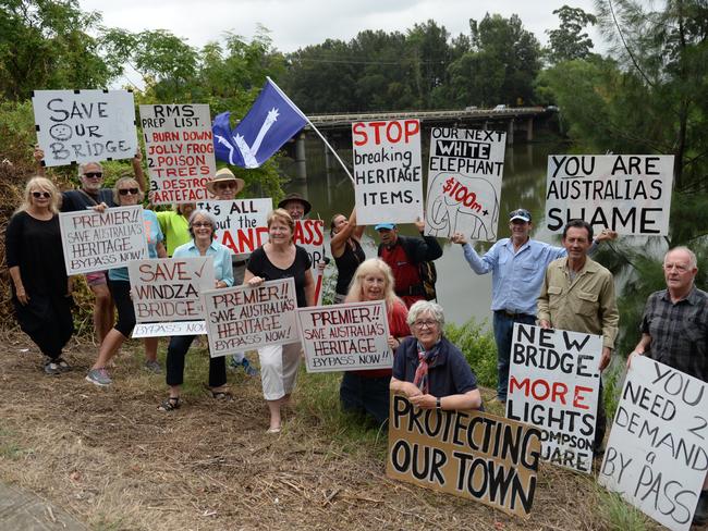 Protesters were willing to stand in the way of the bulldozers to protect the heritage of the town. Picture: Jeremy Piper