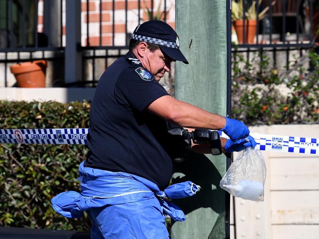 A police forensics officer at the scene on Wednesday. Picture: Dan Peled/NCA NewsWire