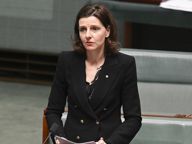 CANBERRA, Australia, NewsWire Photos. May 14, 2024: Allegra Spender reads a motion of condolence for the six people stabbed to death at Westfield Bondi Junction before  Question Time at Parliament House in Canberra. Picture: NCA NewsWire / Martin Ollman