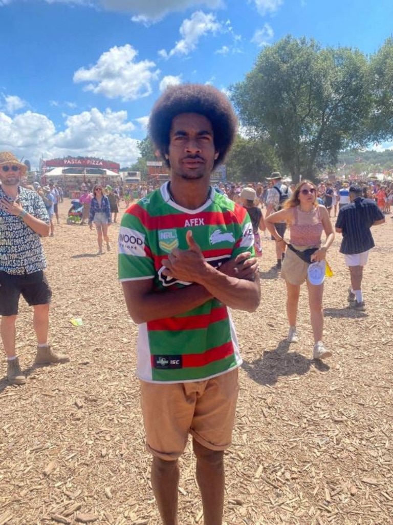 One Souths fan is spotted at Glastonbury.