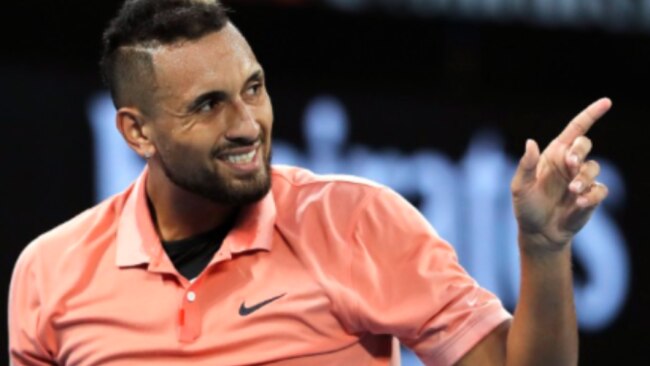 Nick Kyrgios is through to the second round at Melbourne Park.