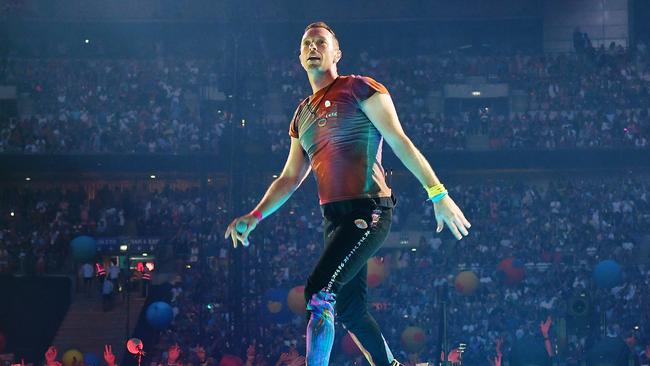 Coldplay frontman Chris Martin on stage in London on August 12, 2022. Picture: Jim Dyson