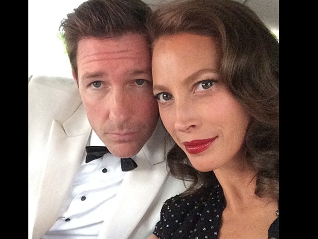 The couple who selfie together, stay together: Christy Turlington Burns posts, "Me and my big lug about to arrive at #themetball2014" Picture: Instagram