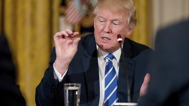 US President Donald Trump speaks in the East Room of the White House this week.