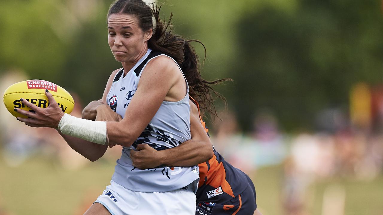 Chloe Dalton during her stint with Carlton, which came to an abrupt ending when the 2020 season was cancelled because of Covid.