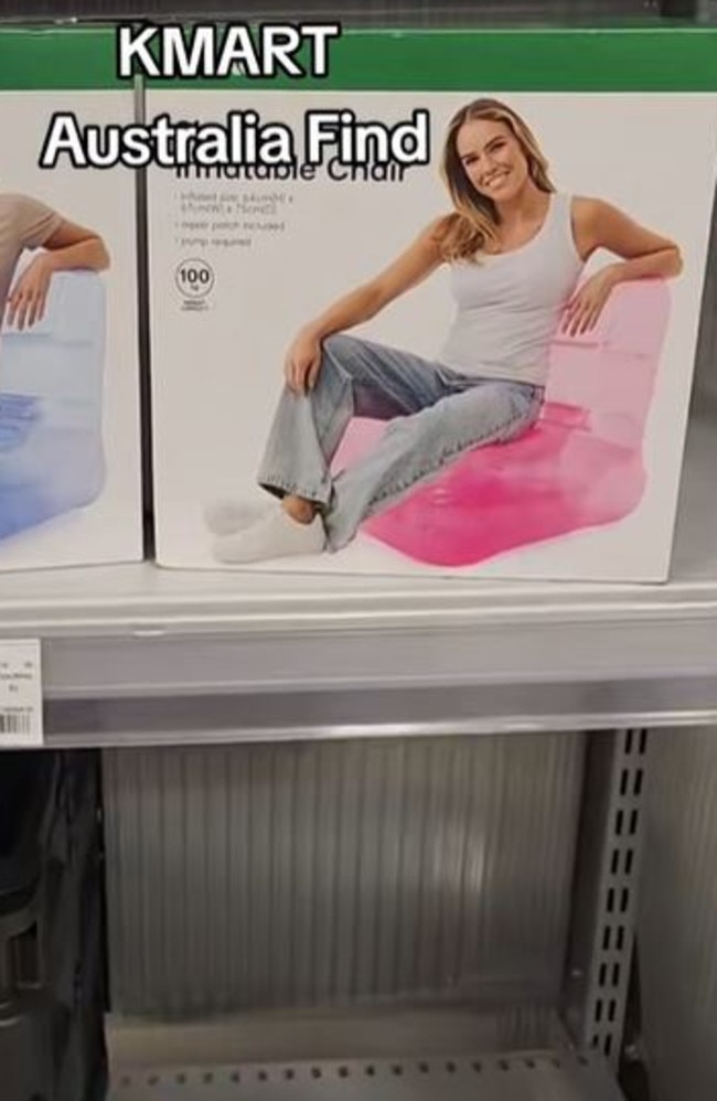 Kmart has released inflatable chairs. Picture: TikTok/@ricky_riccardo