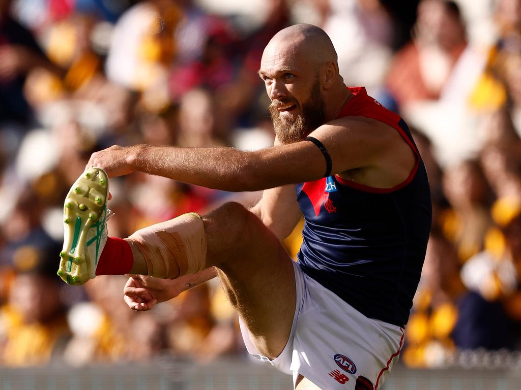 Melbourne skipper Max Gawn said a tougher deterrent is needed by the AFL over illicit drugs. Picture: Michael Willson/AFL Photos via Getty Images.