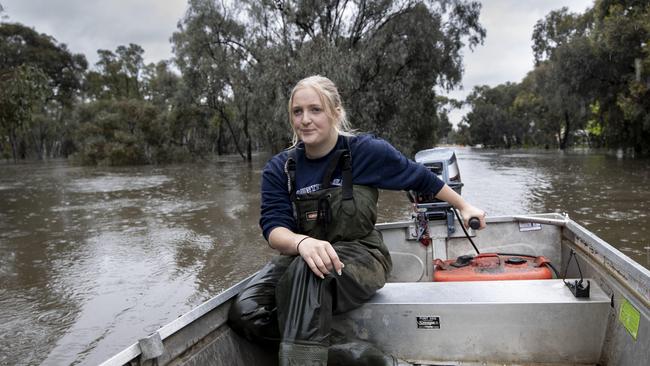 Kiara Dean during the recent floods. Photo: Arsineh Houspian.