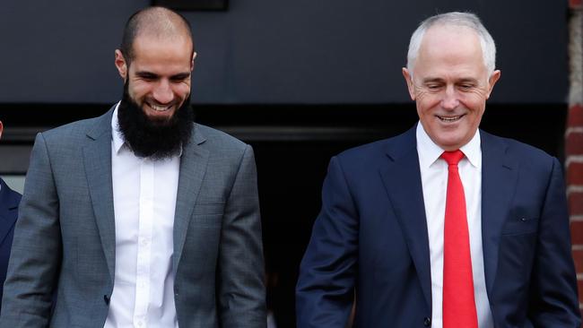 Richmond’s Bachar Houli with Australian PM Malcolm Turnbull.