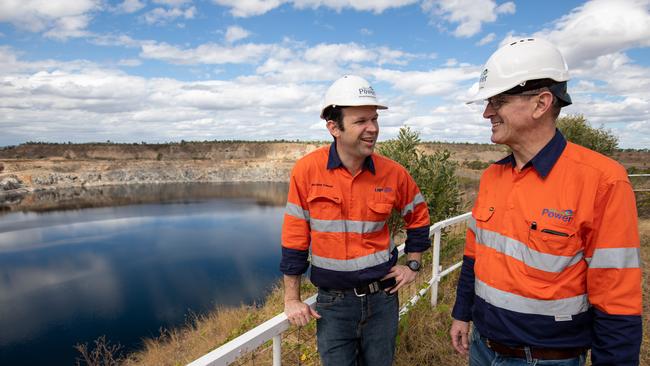Genex Power's Kidston Pump Storage Hydro Project. Senator Matt Canavan and Genex Power CEO James Harding at the site of the proposed project. Cameron Laird/The Australian