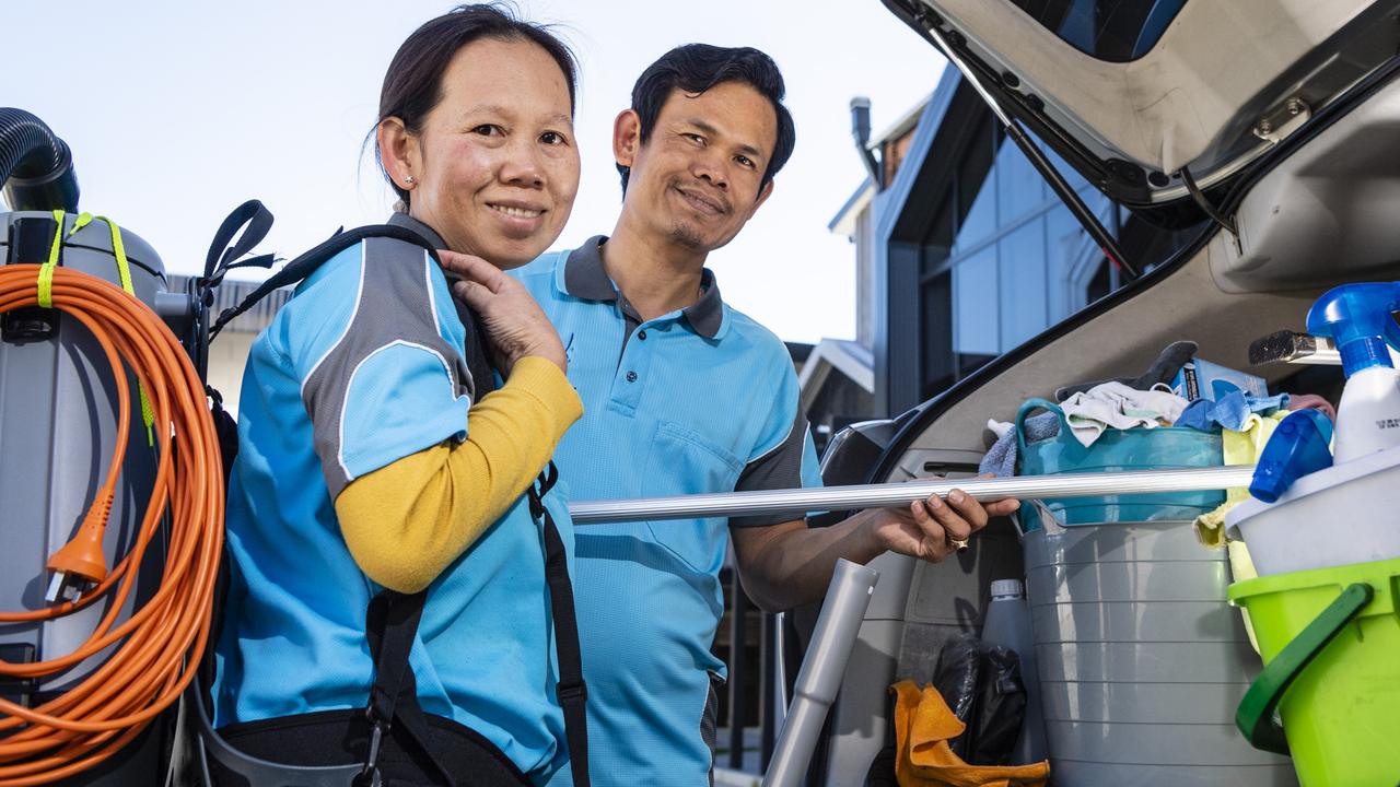 Sue Taing and Ben Doeur of Ben's Cleaning, Monday, June 13, 2022. Picture: Kevin Farmer