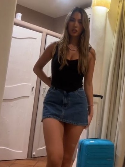 Hannah is told her skirt is too short. Picture: TikTok/chriskeverian