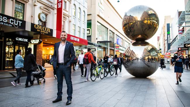 Deputy Lord Mayor Houssam Abiad in Rundle Mall. Supplied Houssam Abiad