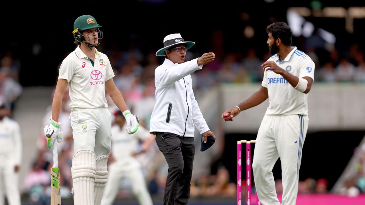 Sam Konstas and Jasprit Bumrah had to be celebrated. Photo by DAVID GRAY/AFP.