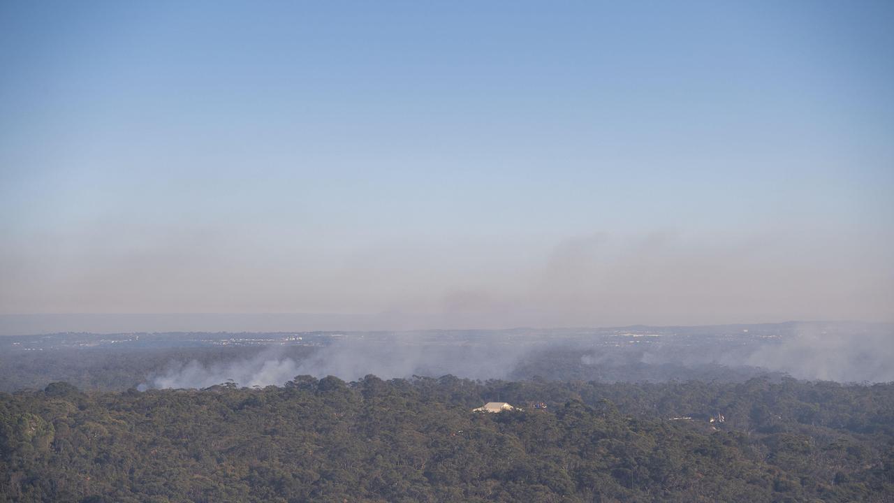 Views of the smoke at Holsworthy and south of Sydney.Picture: NCA NewsWire / Simon Bullard.