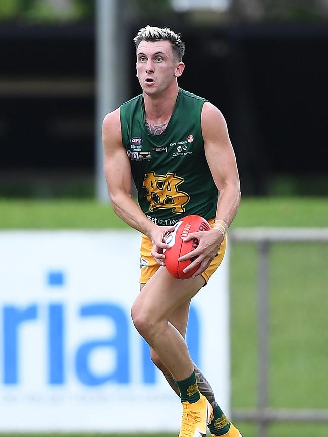 St Mary's won against the Tiwi Bombers in Round 3 of the NTFL Men's Premier League. Picture: Felicity Elliott/AFLNT Media