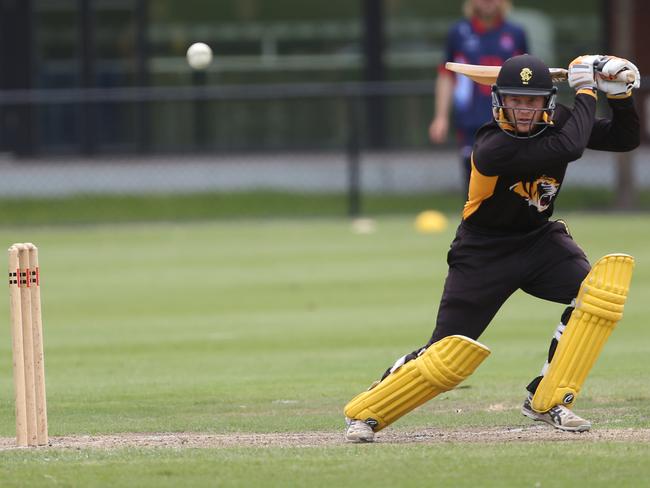 December 9th, Premier Cricket: Monash Tigers v Dandenong.Monash Tigers batsman Andrew Humphries in action.Picture: Stuart Milligan