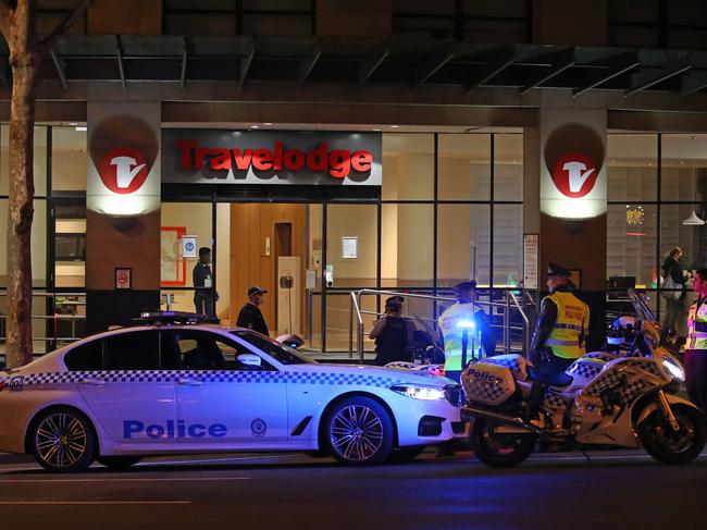 The TraveLodge Hotel on Wentworth Ave in Surry Hills has been deemed unfit to house quarantined arrivals after a review conducted by NSW Police. Picture: Toby Zerna