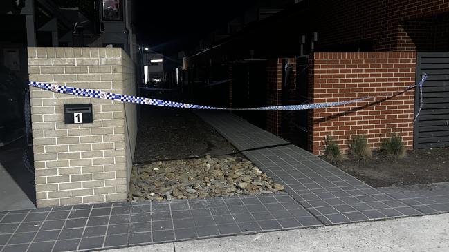 A man has been flown to hospital with serious injuries after a unit fire on Patena Walk in Pakenham on the evening Tuesday, October 29, 2024. Picture: Jack Colantuono