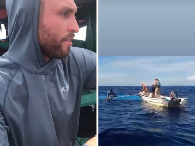 ‘Get the f*** out now’: Moment boat sank