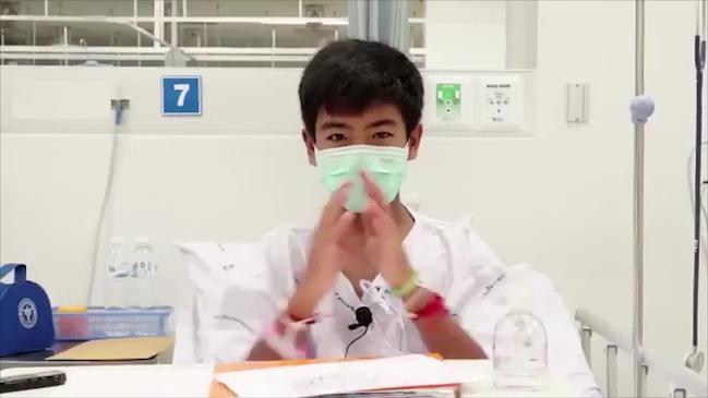 Rescued Thai school boys speak in hospital