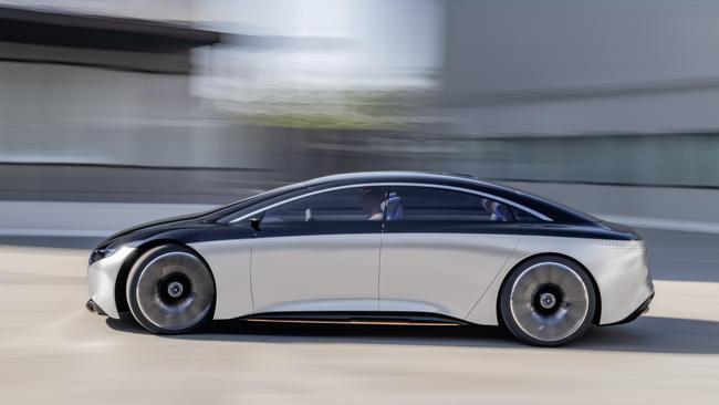 The Mercedes-Benz EQS concept offers a glimpse at an electric, semi-autonomous future.