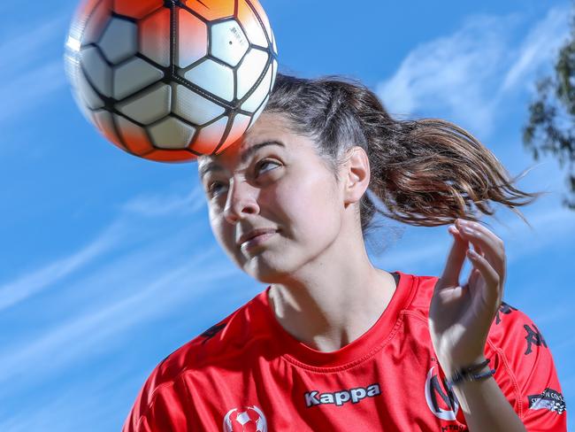 Former Metro United striker Chrissy Panagaris has had a strong 2022 with Adelaide Comets. Picture: Russell Millard