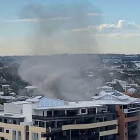 An abandoned house in Hamilton on fire for the second time in as many weeks. Picture: Paul Bolton/Facebook