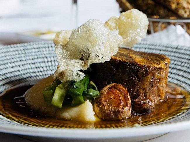 Perfect cold weather dish: slow braised beef atop perfect polenta. Picture: Supplied