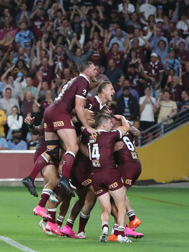 Queensland vs New South Wales during game 3 of the State of Origin series in Brisbane. Pic Peter Wallis