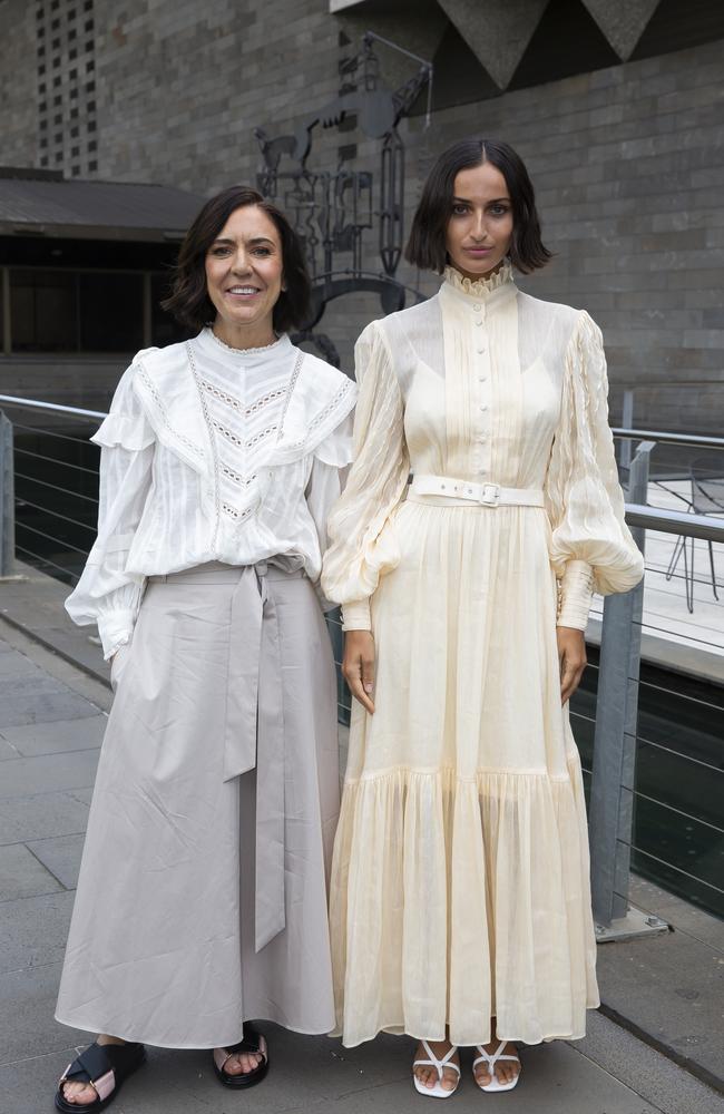 David Jones’ head of womenswear Bridget Veals, left (with model Bella Thomas). Picture: Sam Tabone/WireImage