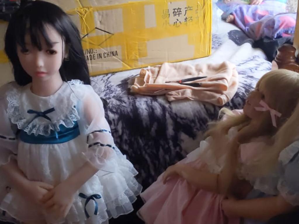 Three NSW men were arrested earlier this year over the alleged purchase of childlike sex dolls. These dolls were allegedly found in one home. Picture: Australian Border Force